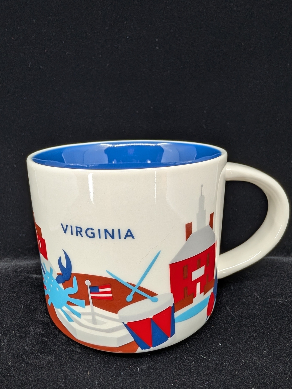 Starbucks Virginia Blue-Interior Ceramic Mug, You Are Here 2015 Collection